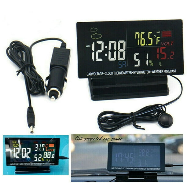 Kytree Car air Outlet Thermometer Electronic Clock time LED Digital Display Thermometer Plus Luminous auto Supplies